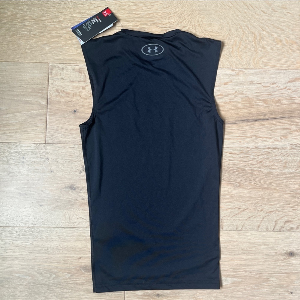 Under Armour Black Compression Tank Top Sz S/M Athletic Fit HeatGear *T18 - Picture 3 of 4